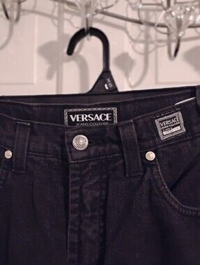 Vintage '90S Versace Jeans Couture Men’s Black Denim Jeans